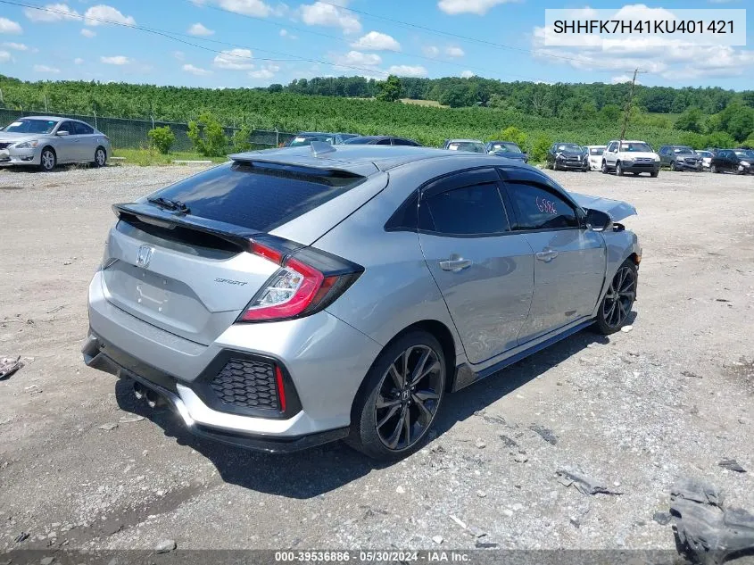 SHHFK7H41KU401421 2019 Honda Civic Sport