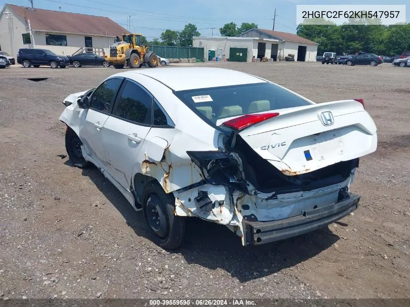 2HGFC2F62KH547957 2019 Honda Civic Lx