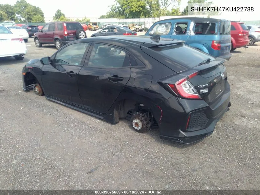 2019 Honda Civic Sport VIN: SHHFK7H47KU422788 Lot: 39675659