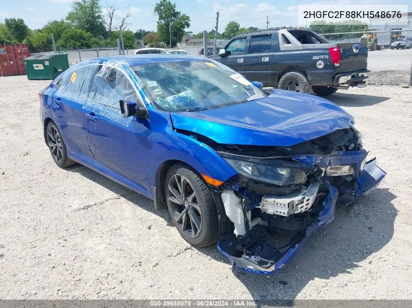 2019 Honda Civic Sport VIN: 2HGFC2F88KH548676 Lot: 39685078