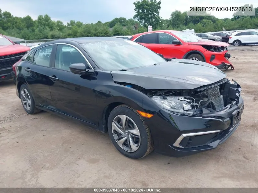 2019 Honda Civic Lx VIN: 2HGFC2F6XKH522613 Lot: 39687845