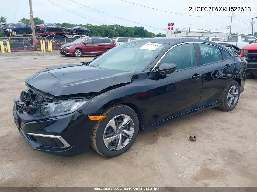 2019 Honda Civic Lx VIN: 2HGFC2F6XKH522613 Lot: 39687845