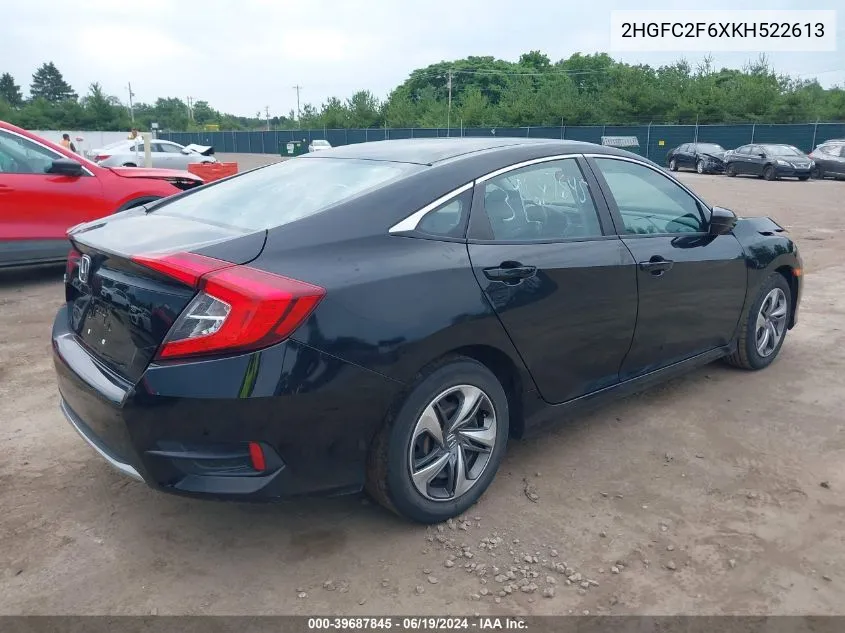 2019 Honda Civic Lx VIN: 2HGFC2F6XKH522613 Lot: 39687845