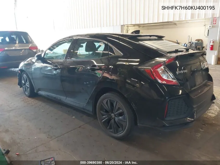 SHHFK7H60KU400195 2019 Honda Civic Ex