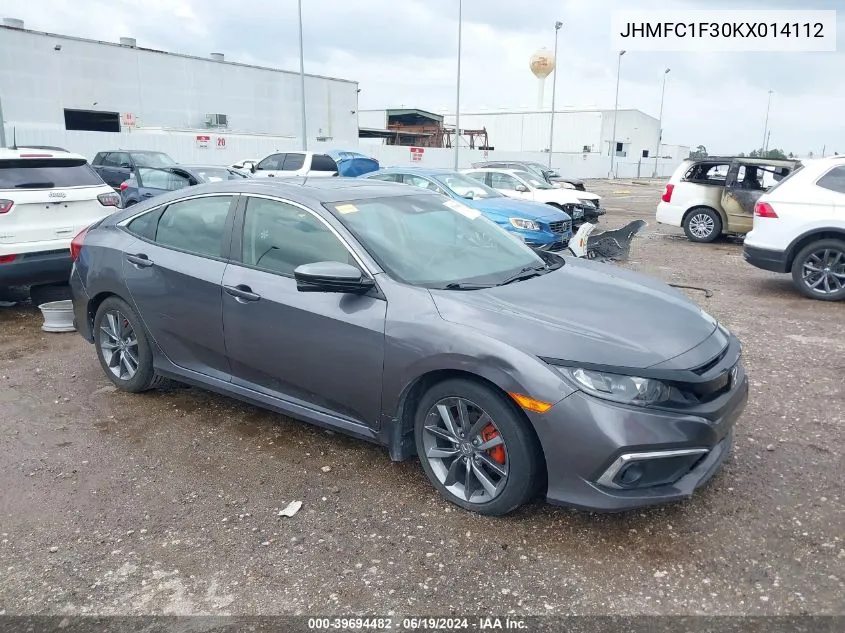 2019 Honda Civic Ex VIN: JHMFC1F30KX014112 Lot: 39694482