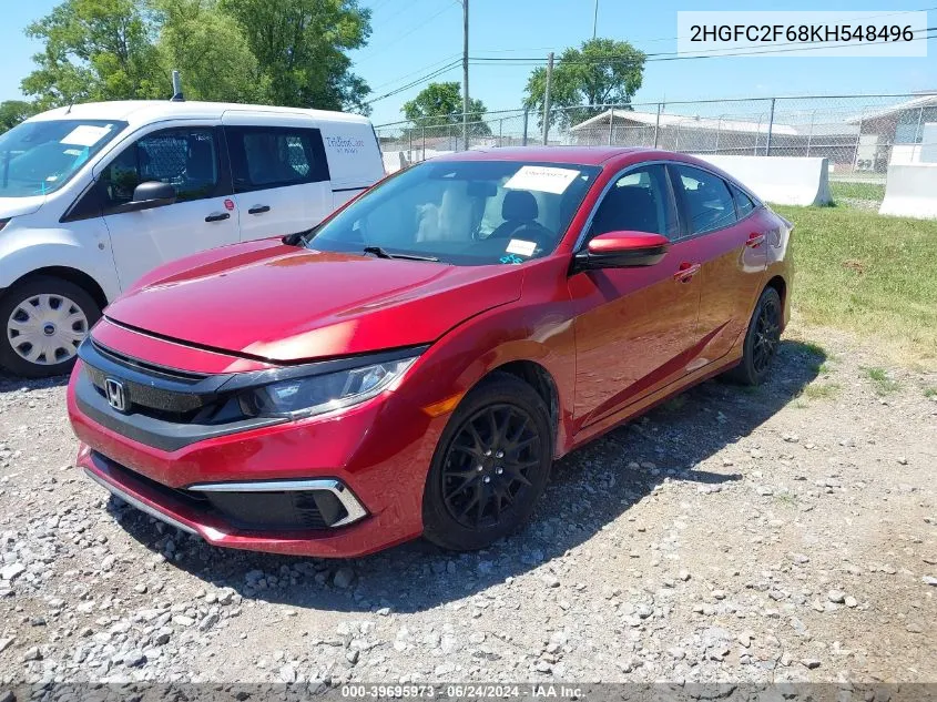 2019 Honda Civic Lx VIN: 2HGFC2F68KH548496 Lot: 39695973