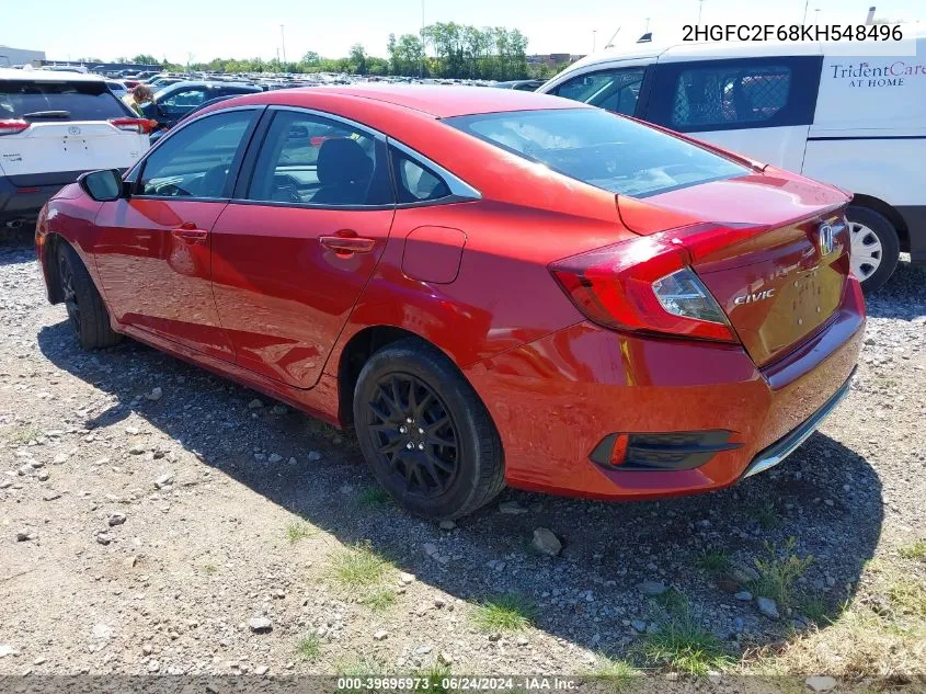 2019 Honda Civic Lx VIN: 2HGFC2F68KH548496 Lot: 39695973