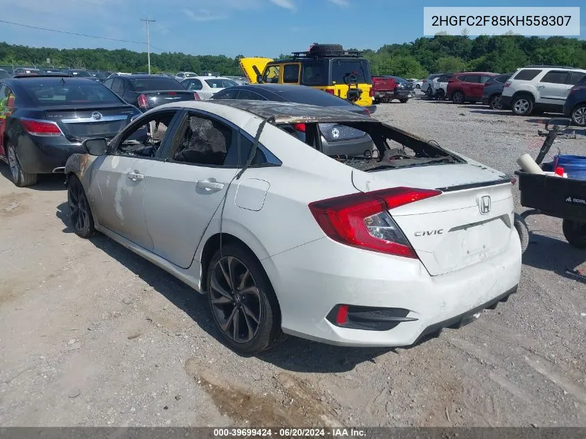 2HGFC2F85KH558307 2019 Honda Civic Sport