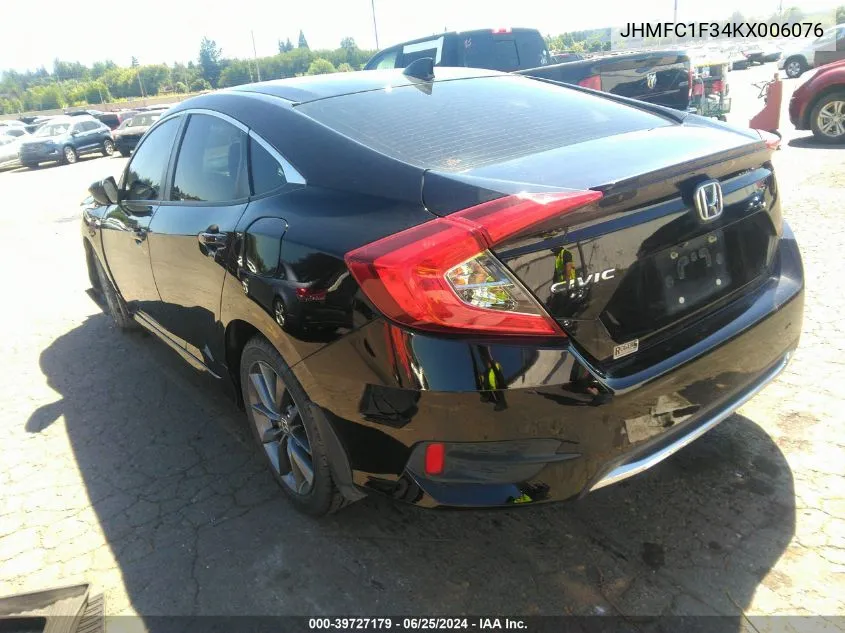 JHMFC1F34KX006076 2019 Honda Civic Ex