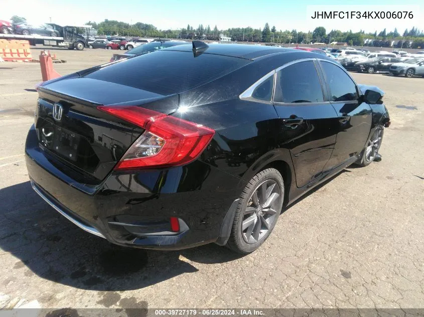 JHMFC1F34KX006076 2019 Honda Civic Ex