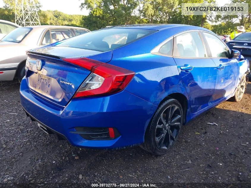 2019 Honda Civic Sport VIN: 19XFC2F82KE019153 Lot: 39732775