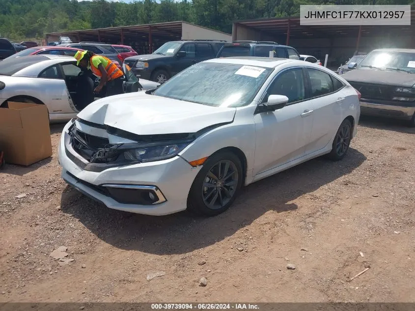 JHMFC1F77KX012957 2019 Honda Civic Ex-L