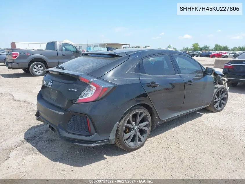 SHHFK7H45KU227806 2019 Honda Civic Sport