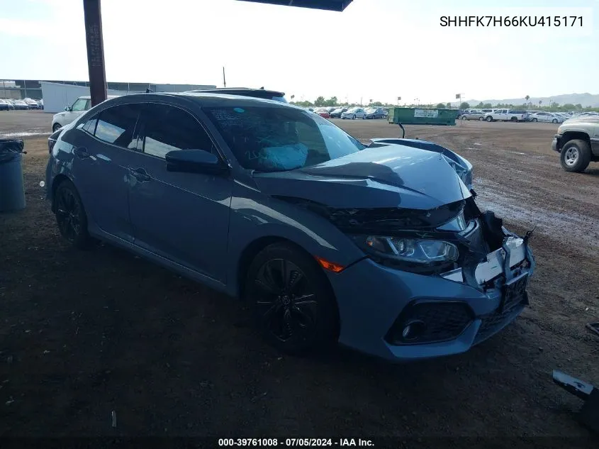 SHHFK7H66KU415171 2019 Honda Civic Ex