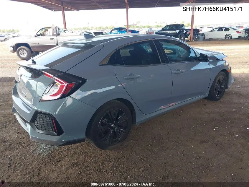 SHHFK7H66KU415171 2019 Honda Civic Ex