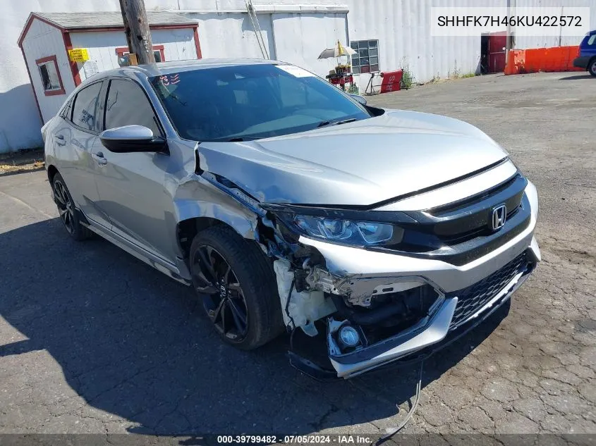 2019 Honda Civic Sport VIN: SHHFK7H46KU422572 Lot: 39799482