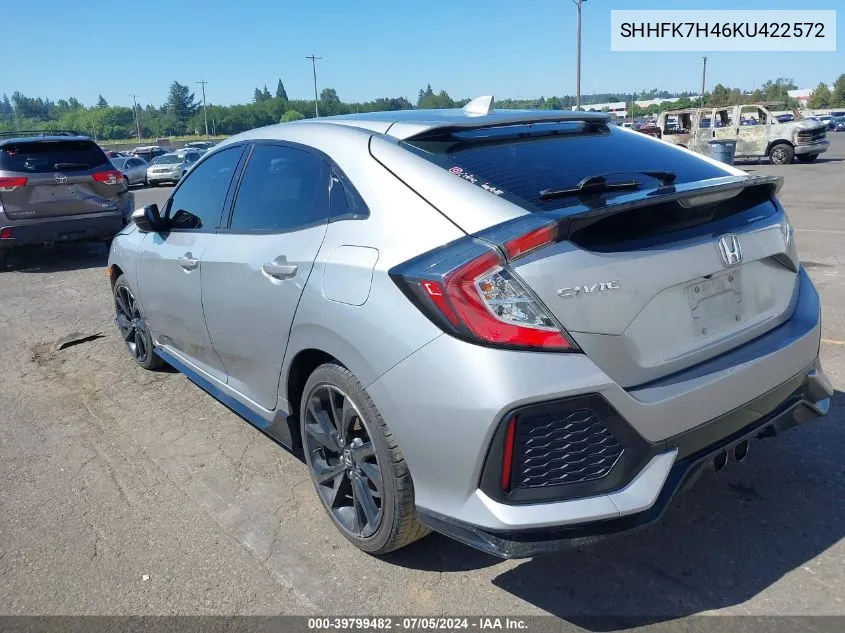 SHHFK7H46KU422572 2019 Honda Civic Sport