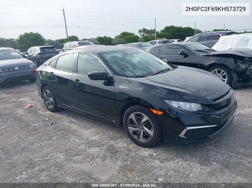 2019 Honda Civic Lx VIN: 2HGFC2F69KH573729 Lot: 39800361