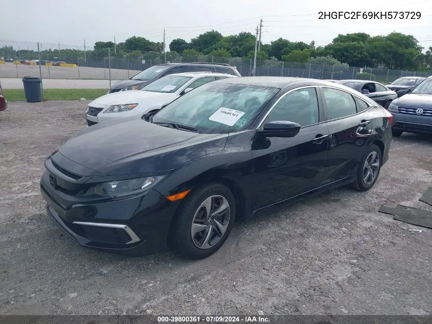 2019 Honda Civic Lx VIN: 2HGFC2F69KH573729 Lot: 39800361