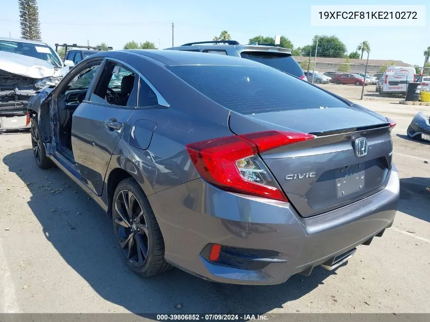 2019 Honda Civic Sport VIN: 19XFC2F81KE210272 Lot: 39806852