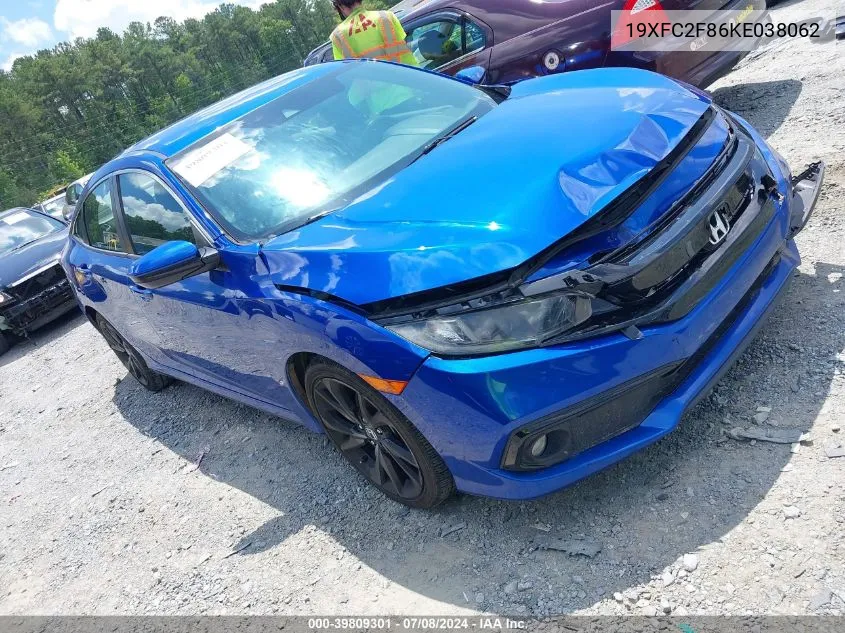 2019 Honda Civic Sport VIN: 19XFC2F86KE038062 Lot: 39809301