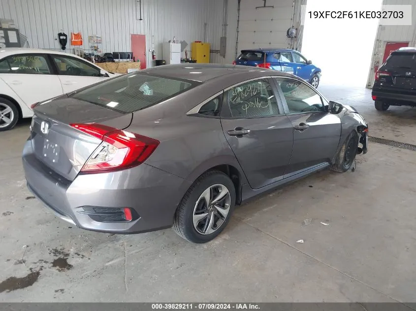 19XFC2F61KE032703 2019 Honda Civic Lx