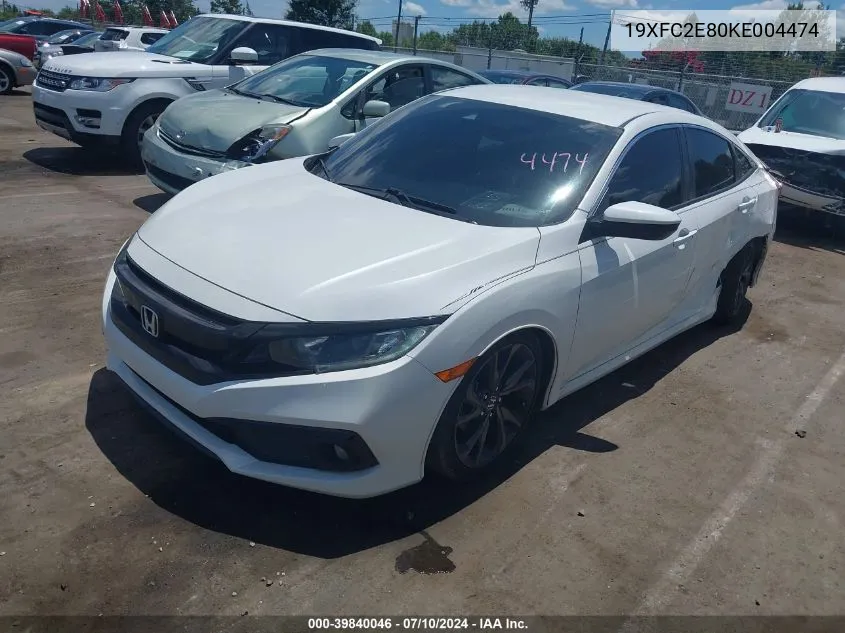 2019 Honda Civic Sport VIN: 19XFC2E80KE004474 Lot: 39840046