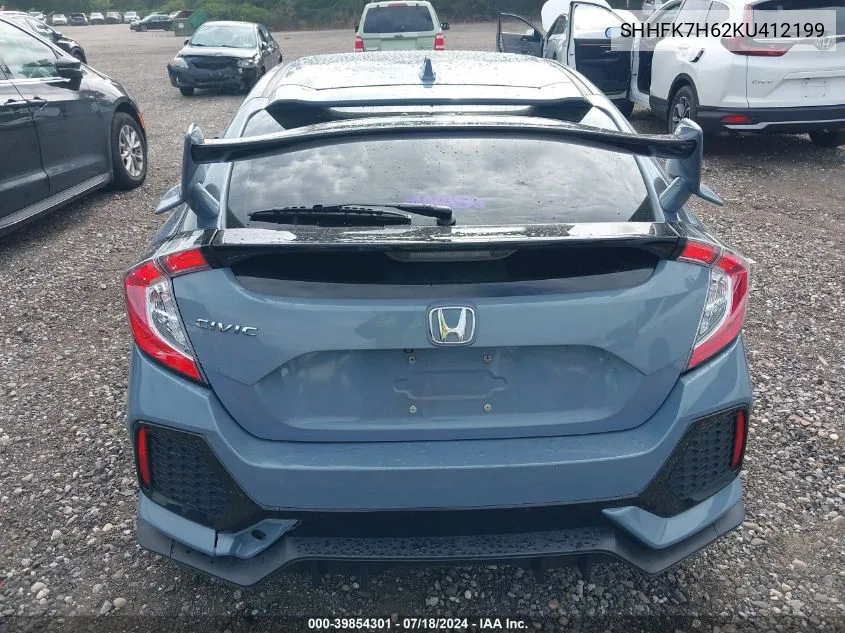 2019 Honda Civic Ex VIN: SHHFK7H62KU412199 Lot: 39854301