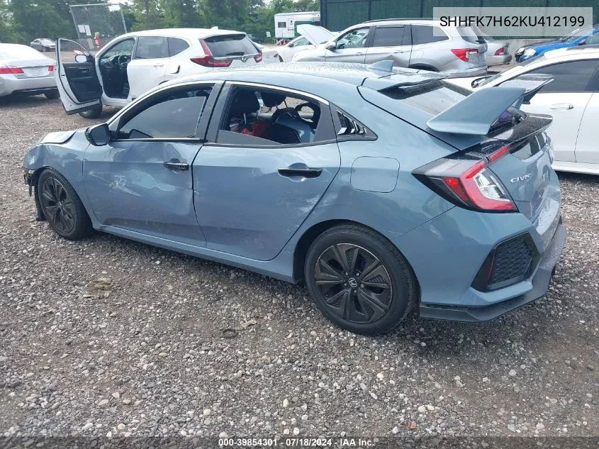 2019 Honda Civic Ex VIN: SHHFK7H62KU412199 Lot: 39854301