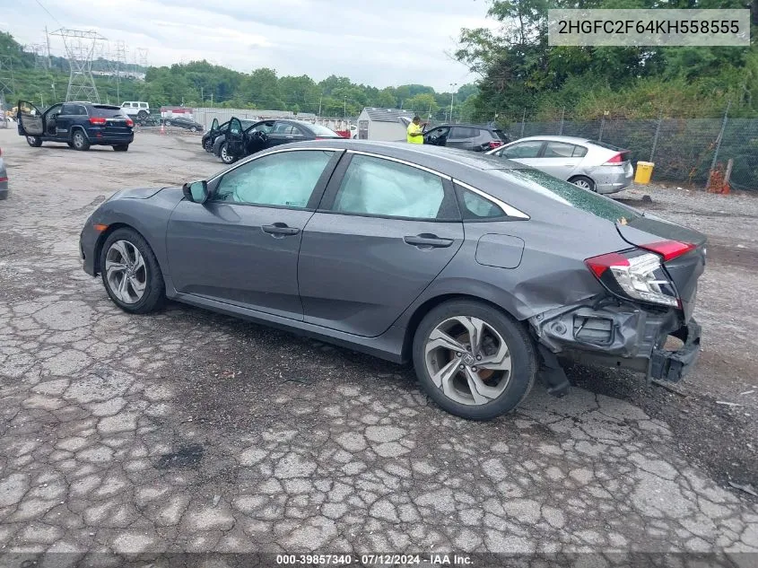 2HGFC2F64KH558555 2019 Honda Civic Lx