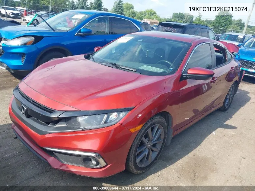 2019 Honda Civic Ex VIN: 19XFC1F32KE215074 Lot: 39869644