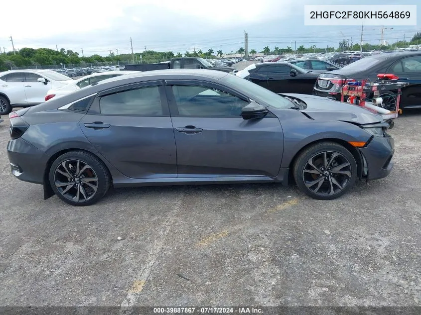 2019 Honda Civic Sport VIN: 2HGFC2F80KH564869 Lot: 39887867