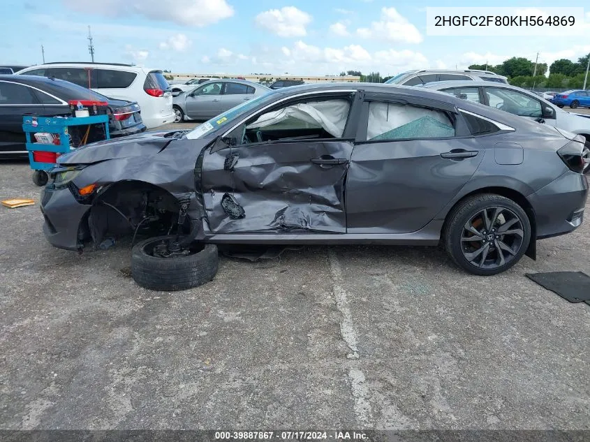 2HGFC2F80KH564869 2019 Honda Civic Sport