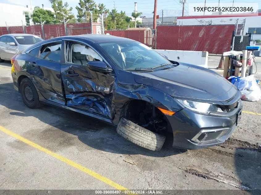 2019 Honda Civic Lx VIN: 19XFC2F62KE203846 Lot: 39888497