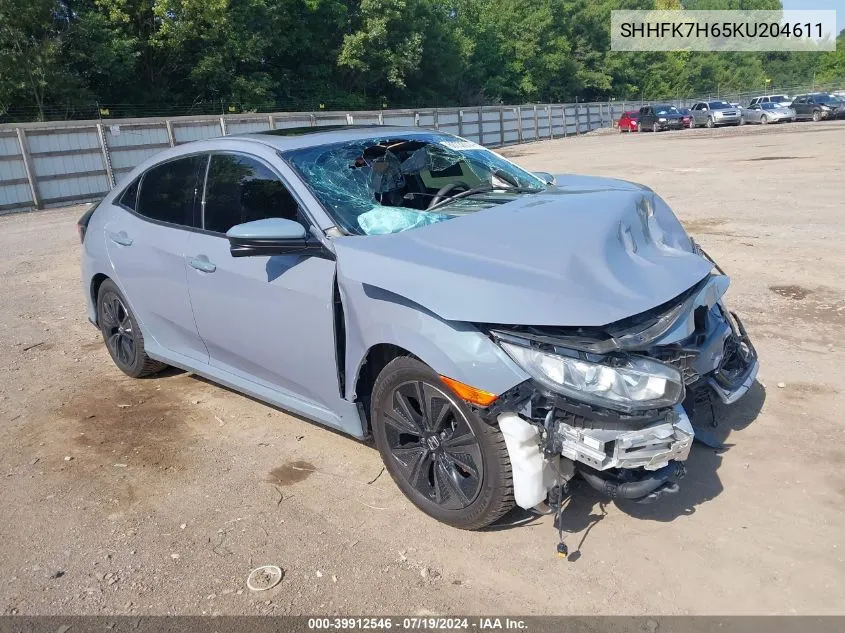 2019 Honda Civic Ex VIN: SHHFK7H65KU204611 Lot: 39912546