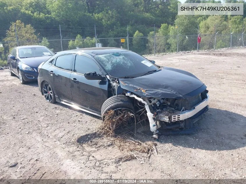 2019 Honda Civic Sport VIN: SHHFK7H49KU206361 Lot: 39915537