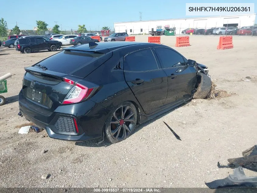 SHHFK7H49KU206361 2019 Honda Civic Sport