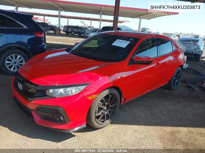 2019 Honda Civic Sport VIN: SHHFK7H4XKU203873 Lot: 39917914