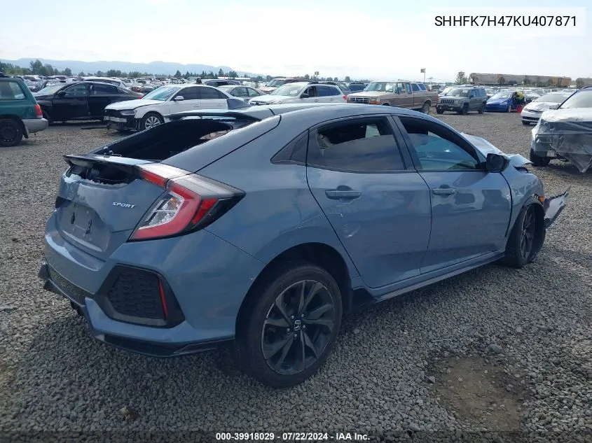 SHHFK7H47KU407871 2019 Honda Civic Sport