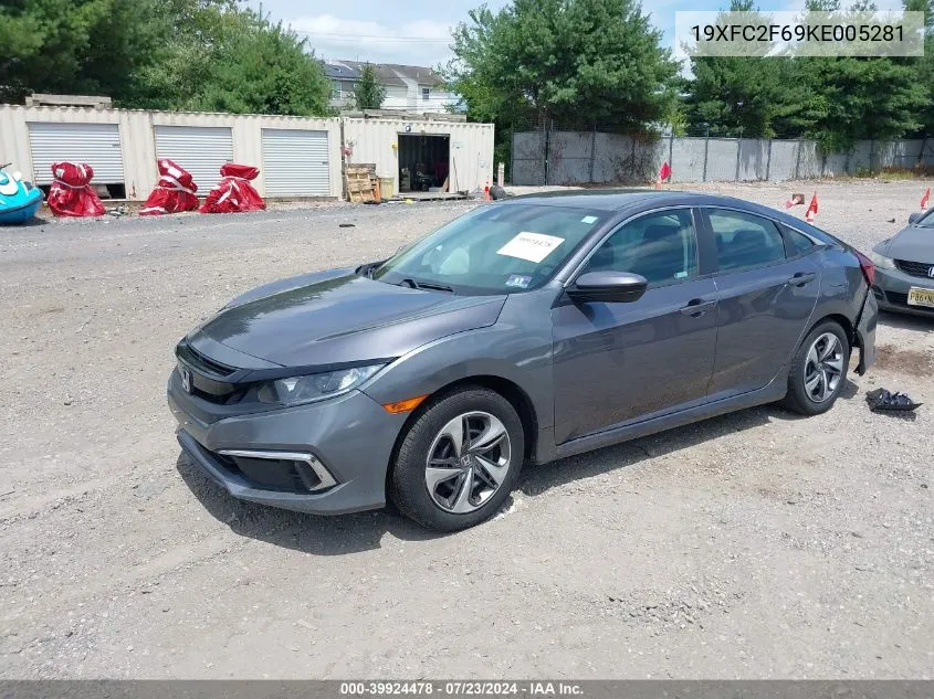 19XFC2F69KE005281 2019 Honda Civic Lx