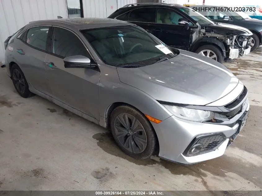 2019 Honda Civic Ex VIN: SHHFK7H67KU203783 Lot: 39926164