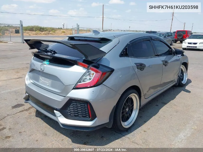 SHHFK7H61KU203598 2019 Honda Civic Ex