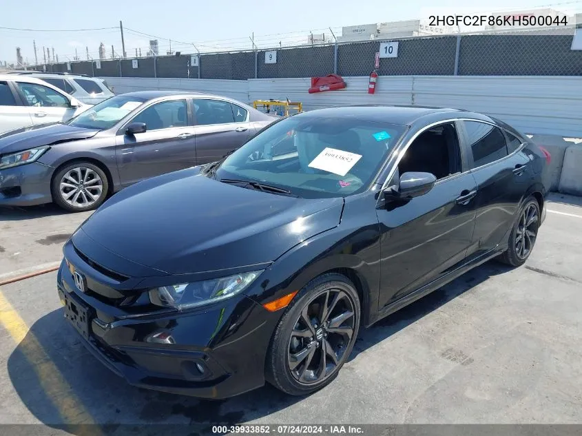 2019 Honda Civic Sport VIN: 2HGFC2F86KH500044 Lot: 39933852