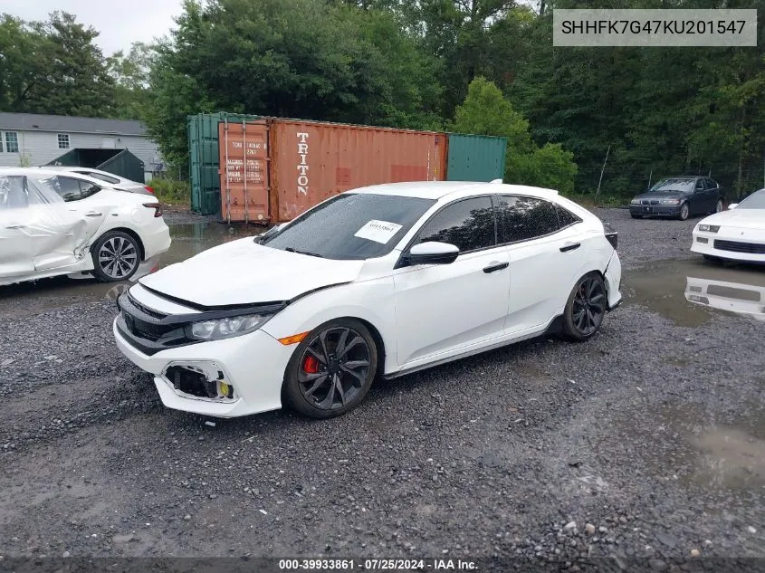 2019 Honda Civic Sport VIN: SHHFK7G47KU201547 Lot: 39933861