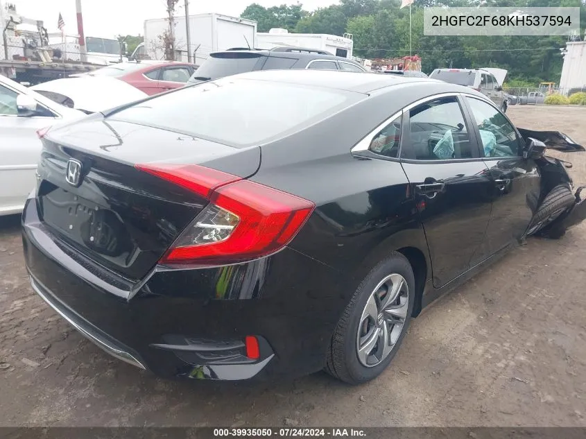 2019 Honda Civic Lx VIN: 2HGFC2F68KH537594 Lot: 39935050