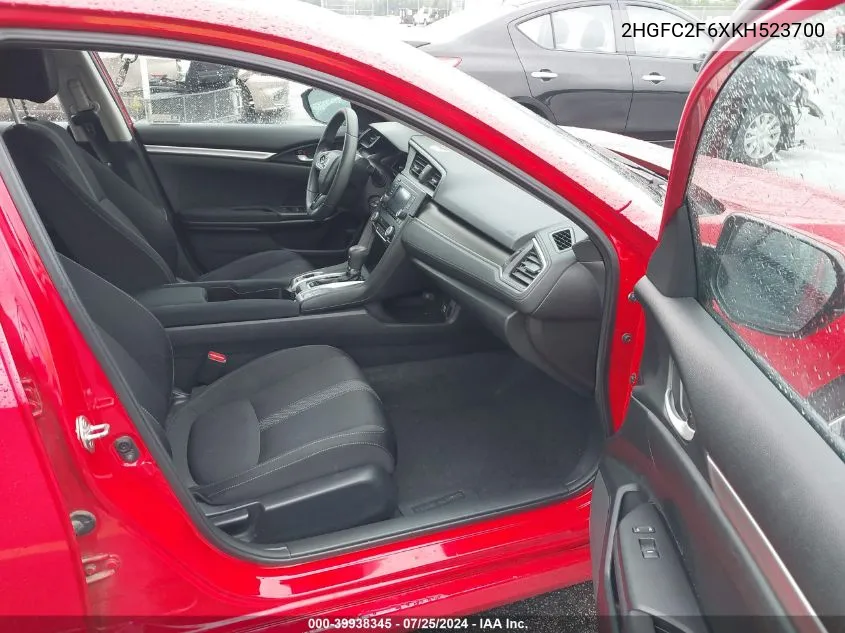 2HGFC2F6XKH523700 2019 Honda Civic Lx