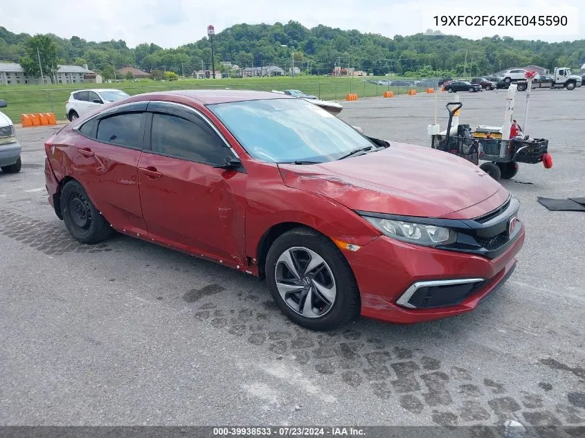 2019 Honda Civic Lx VIN: 19XFC2F62KE045590 Lot: 39938533