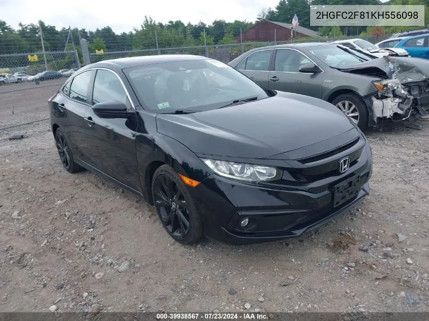 2HGFC2F81KH556098 2019 Honda Civic Sport