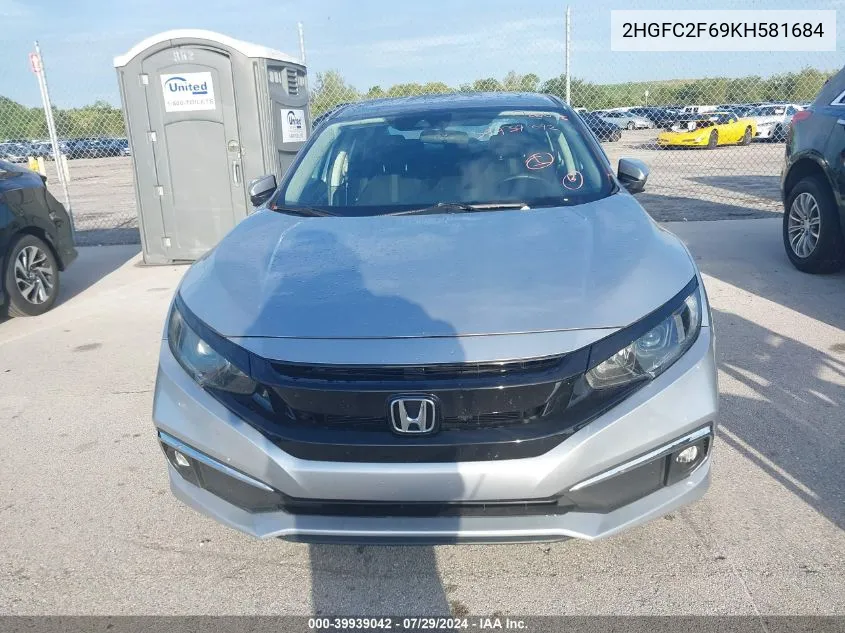 2019 Honda Civic Lx VIN: 2HGFC2F69KH581684 Lot: 39939042