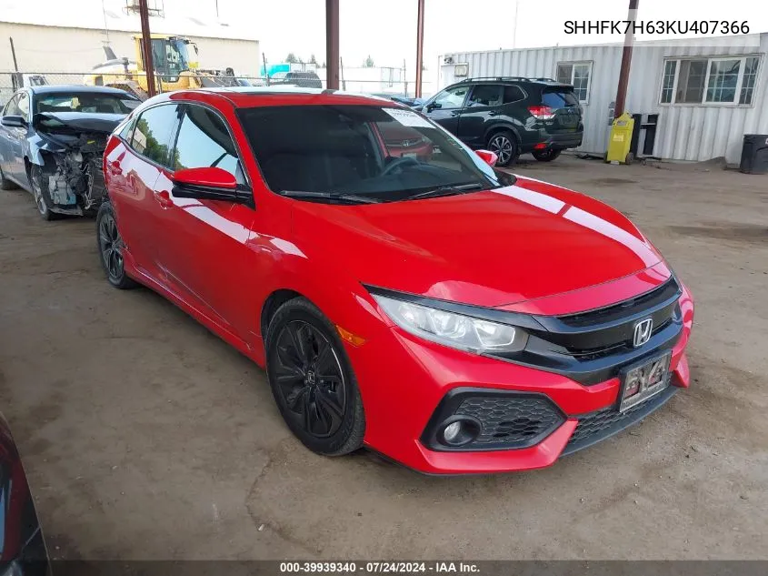 SHHFK7H63KU407366 2019 Honda Civic Ex